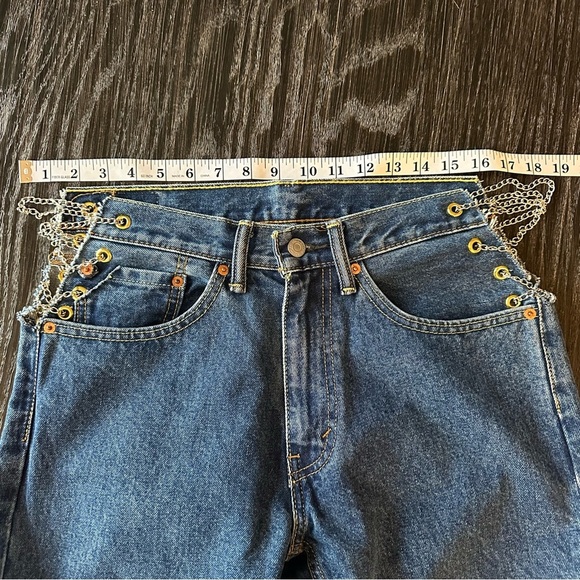 Levi’s 505 Mid-Rise Re-Worked Jeans with V-Cut Grommet Chain Linked Sides, 31 - Picture 11 of 16